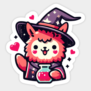 Kawaii llama wizard of love Sticker